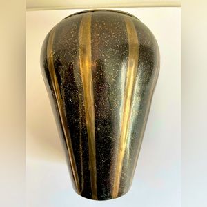1980s Hollywood Regency Brass Vase, Made in India